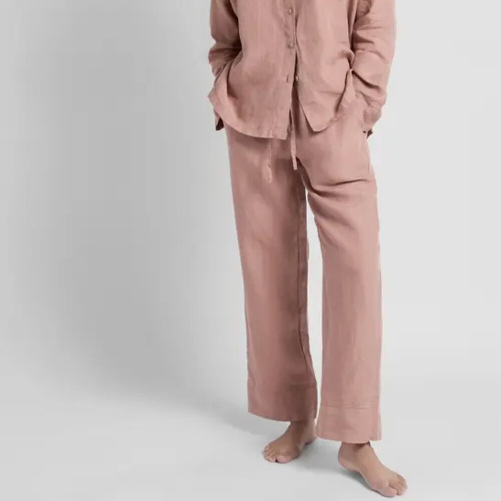 NWT Parachute Portugal linen drawstring pants in Pink Clay, XS-S